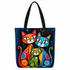 Bolsa de Lona para Gatinho Pintura a Óleo Transfronteiriça Temu Bolsa Tote de Lona com Impressão Digital Bolsa Tote para Ir ao Trabalho Compras Personalização