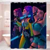 Cortina de Ducha con Patrón de Collage Estilo Tech de Grupo Femenino Exclusivo Transfronterizo Huntrx, Tela para Baño, Sin Taladro con 12 Ganchos