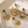 Pendientes Solares Celestiales Taina de Acero Inoxidable Europeo y Americano Pendientes Colgantes de Lujo Ligero de Gama Alta para Mujer No se Desvanecen Estilo Caliente Transfronterizo