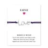Venta caliente de E-Commerce pulsera de tarjeta LOVE LOVE pulsera de cordón de cera pulsera de bendición de Acción de Gracias en stock ventas directas de fábrica