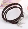 Moda europea y americana nuevo original pulsera de cuero étnico tejida a mano pulsera de aleación vintage pulsera de llave