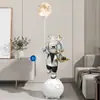 Coelho Astronauta Espacial Grande Enfeite para Lateral de Sofá, Estante de TV, Decoração de Chão, Presente de Inauguração de Casa para Sala de Estar, Decoração de Luxo Leve
