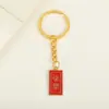 Llavero Creativo de Gato de la Suerte Estilo Chino Suerte para Estudiantes Lindo Colgante para Mochila Cadena con Anillo de Texto Metálico