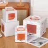 Caja de Embalaje para Pastel Horneado con Diseño Elevado, Disponible en Tamaños 4/6/8/10, Ventana Transparente, Caja Portátil para Pastel de Cumpleaños