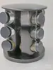 Spicecan Caja Giratoria para Condimentos Acero Inoxidable 12 Piezas Botella para Condimentos Tubo de Vidrio para Polvo Almacenamiento Cocina Vertical Set