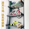 Estante de almacenamiento para el marco del cochecito de bebé, estante vertical engrosado para niños, estante de almacenamiento multicapa para patinetas y bicicletas infantiles para la sala de estar