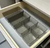 Caja de Almacenamiento Simple Gris Transparente Bandeja para Cajón de Escritorio Compartimento para Cajón de Baño Organizador de Escritorio Multifuncional