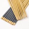 Palillos de Bambú Estilo Japonés al por Mayor para Uso Doméstico, 24 cm, Sin Nudos, Antideslizantes, Patrón Floral, Alto Valor Estético, 5 Colores, Uso Individual, Un Palillo por Persona