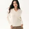 Nuevo Suéter de Punto de Cachemira para Mujer Otoño/Invierno 2026, Cuello Solapa Cruzado en V, Sencillo, Versátil, Capa Base Cálida