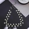 Coreano Âncora Simples Onda Artesanal Frisada Pérola Colar Conjunto de Jóias Diamante Explosivo Neckchain Clavícula Cadeia para Mulheres