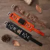 Pulseira Apple Watch, estilo europeu e americano, couro de flor integral, pulseira de relógio vintage, modelo universal, atacado