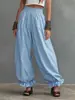 2026 Ropa Europea y Americana para Mujer Transfronteriza de Amazon, Pantalones de Verano Casuales Tipo Linterna con Dobladillo Fruncido, Pantalones Largos de Corte Holgado