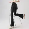 Calça Legging com Barra Flare Pequena para Mulheres, Cintura Alta, Levanta Bumbum, Emagrecimento, Falsa Peça Dupla Calça de Yoga, Adequada para Corrida ao Ar Livre, Esportes e Fitness, Roupa de Verão