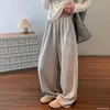 Pantalones de maternidad para otoño e invierno, pantalones de lana de cintura alta con soporte para el vientre, adelgazantes y disimulantes, no restrictivos, pantalones largos casuales de estilo relajado