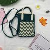 Amo Corea del Sur Verano Ins Diseño Nicho Mini Dibujos Animados Tejido Bolsa para Teléfono Móvil Un Solo Hombro Portátil Lindo Bolso Cruzado
