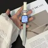 Adecuado para Apple S12 Correa de Apple Watch S109876Se Verano Hebilla de Metal en H Moda Cuero Pulsera de Muñeca para Mujer