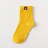 Calcetines para Mujer ins de Moda Tobilleros de Boca Baja Invisibles Oso Lindo Estilo Japonés Color Sólido Algodón Calcetines de Longitud Media Calcetines Cortos Finos para Mujer