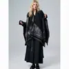 Chal Grande Doble Cara de Diseño de Nicho Estilo Coreano para Mujer, Adecuado para Fotografía de Viajes en Otoño e Invierno, Poncho de Capa Dividida Cálido