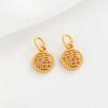 Colgante pequeño Lucky Nafu de oro auténtico de 14 quilates, accesorio para pulsera tejida, collar de cuerda tejida, joyería colgante.