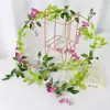 Guirnalda de Flores de Glicinia Artificial, Planta Artificial para Decorar Flores Falsas, Cubierta para Tubería de Aire Acondicionado, Flores Colgantes Enredaderas para Decoración de Techo