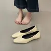 Sapatos Femininos de Cor Sólida, Estilo Minimalista, Bico Quadrado, Modelo Rasteirinha, para o Trabalho, Versáteis, Baixo Salto, Estilo Vovó