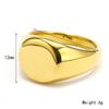 Europeu e americano simples ins Internet celebridade mesmo estilo estilo frio geométrico anel de aço de titânio textura feminina all-Match anel de ouro 18K