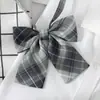 Gravata Cinza Masculina Nó Preguiçoso Sem Nós Estilo Estudante College Decoração Xadrez Gravata JK Feminina Par Camisa DK Acessórios