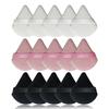 Fabricante en stock borla triangular de gamuza borla seca en forma de abanico borla para polvo esponja de maquillaje pastel de polvo herramientas de belleza