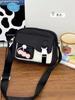 Bolso Cruzado Pequeño Estilo Universitario con Bloques de Color Lindos Estilo Japonés para Mujer, Moderno y Versátil, Bolso Cruzado de Viaje de Color Caramelo Fresco