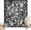 Manta Criativa para Colorir DIY Grafite Desenho em Linha Preto e Branco Manta Pintada à Mão para Lazer em Casa Manta Multifuncional para Soneca Venda por Atacado