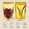 Saco Auto-Portante Dourado Yin Yang Pronto de Fábrica, Saco com Fecho Zip, Embalagem Translúcida Metalizada para Doces e Alimentos, Exportação Transfronteiriça