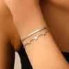 Joias Geométricas de Aço Inoxidável Transfronteiriças Europeias e Americanas Colar Pulseira Tendência da Moda Aço Titânio 18k Lâmina Camada Dupla conjunto Mulheres