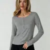 Nueva Camiseta Básica de Manga Larga con Cuello Redondo, Moderna y Elegante, Estilosa y Versátil para el Trabajo, Casual y Sencilla, Nueva Colección Primavera/Verano 2026