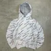 Marca Americana Tendência Transfronteiriça Design Retrô de Nicho Moletom com Letra Totalmente Cravejado Primavera Novo Top Conjunto de Moletom para Mulheres