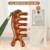 Pente de Massagem de Sândalo Natural Cabeça Terapêutica de Meridianos Pente Raspador Anti-Quebra Dentes Grandes Dentes Largos Pente Acompanhante Presente Mãos Dadas Pente de Madeira Maciça