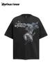 Camiseta de Manga Corta Retro Rockera Americana Verano Hombres y Mujeres Marca de Tendencia Holgada Vintage Nicho Pareja Top