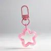 Hebilla de Puerta de Estrella de Cinco Puntas Transparente Acrílica Color Macarrón Hebilla Colgante Accesorios de Cuentas Llavero de Dibujos Animados