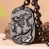 Pingente de Obsidiana de Cristal Natural Pingentes dos Doze Signos do Zodíaco para Homens e Mulheres, Signos do Zodíaco, Pingentes do Zodíaco do Ano Animal