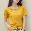 Camiseta Blanca de Manga Corta para Mujer 2026 Nuevo Verano, Camiseta Holgada con Cuello en V Estilo Coreano Talla Grande 90kg, Camiseta de Moda Estilo Ins