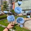 Comercio exterior nuevo fabricante de flores artificiales 7 Rosa Austin Boda hogar decoración suave flor falsa