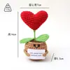Muñecas transfronterizas, muñecas de lana, plantas en maceta con forma de corazón, ramos de girasoles tejidos a mano, flores artificiales, decoraciones de escritorio al por mayor
