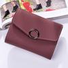 Cartera Corta para Mujer Nueva Moda Color Caramelo Cuero Suave Anillo Cremallera Hebilla Monedero para Mujer Cartera Triple
