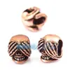 Accesorios para joyería DIY microincrustados, no mires, no escuches, cuentas de calavera chapadas en oro negro Oro Blanco