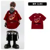 Roupas de Hip-Hop para Crianças Hip-Hop Meninos Vermelho U Fogo Legal e Bonito Roupa de Manga Curta para Crianças Meninas de Hiphop Roupas de Performance