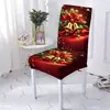 Fundas de silla navideñas para uso doméstico de fabricante transfronterizo, fundas de silla de comedor a prueba de polvo con estampados europeos y americanos, decoración de ambiente festivo Fundas de silla navideñas