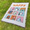 Manta de camping bohemia, manta de picnic, manta de algodón multifuncional, tapiz jacquard, manta de sofá, alfombra de camping para exteriores