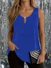 Roupas Femininas Plus Size Transfronteiriças Europeias e Americanas Primavera/Verão 2026 Cor Sólida Gola V Sem Mangas Camiseta Regata Confortável Casual Feminina