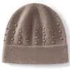 Gorro de punto 100% cachemir puro tridimensional para otoño e invierno, cálido y a prueba de frío, unisex, gorro de punto simple y versátil