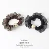 Elástico de cabelo de renda bicolor com bolinhas estilo coreano e japonês, estética de nicho de alta qualidade, adequado para rabos de cavalo, faixa de cabelo de tecido xadrez para mulheres