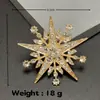 Broche de Estrella de Ocho Puntas Moda Broche de Copo de Nieve Diamante Aleación Pin para Traje Pin para Cuello de Vestido Abrigo Pin de Seguridad Anti-Exposición